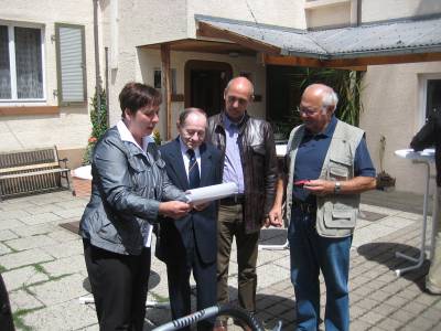 Ehrung von Edgar Meixner durch die Bundestagsabgeordnete Patricia Lips, den Landtagsabgeordneten Gottfried Milde und den CDU-Vorsitzenden Franz Schn