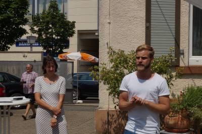 Der Vorsitzender der CDU Pfungstadt, Maximilian Schimmel, bei seiner Begrung